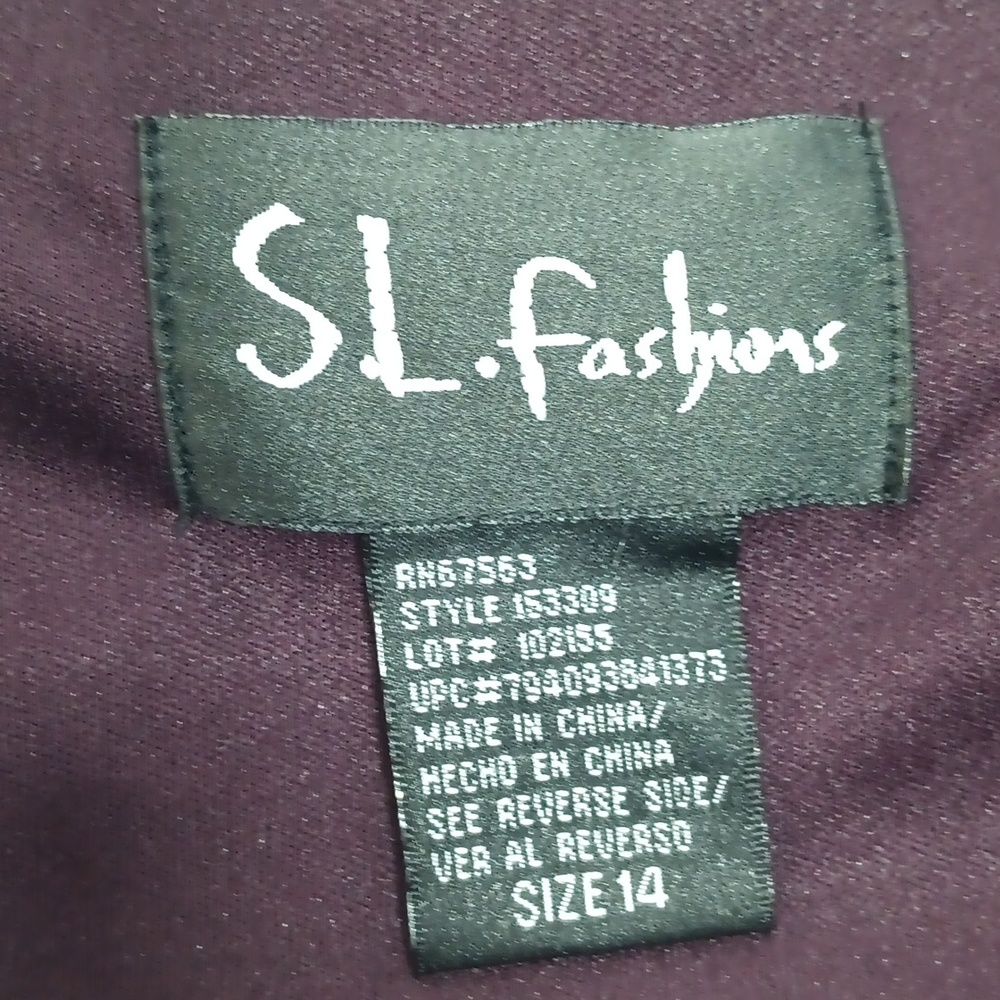 S.L.fashions Dress women's size 14|purple /plum tier ruffle Dress EUC. - Picture 9 of 13